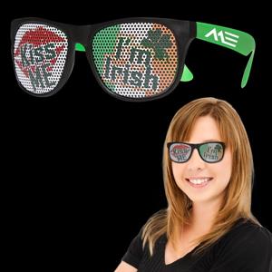Kiss Me I&apos;m Irish Neon Green Billboard Sunglasses