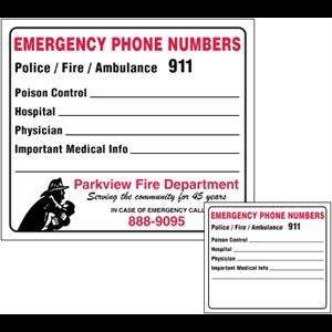 3.5&quot; x 4&quot; Emergency Numbers Magnet