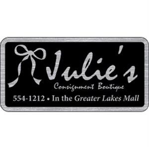 4&quot; x 2&quot; Rectangle ID Decal - Brushed Chrome