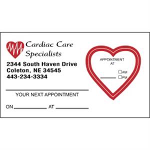 Heart  Kiss-cut Appointment Card