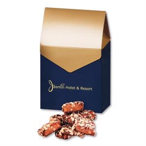 English Butter Toffee in Navy &amp; Gold Gable Top Gift Box