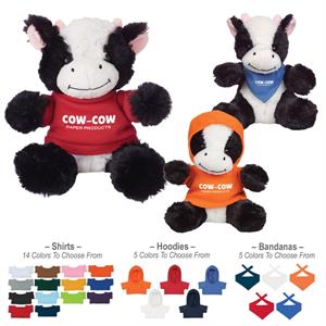 6&quot; Plush Cuddly Cow With Shirt