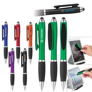 Curvaceous Stylus Twist Pen With Screen Cleaner