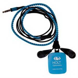 Zipper Ear Buds with Pull - Blue