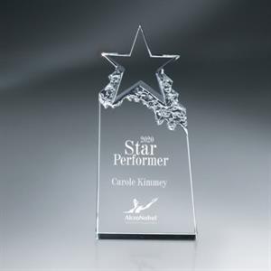 Optic Crystal Star on Mountain Award - Small