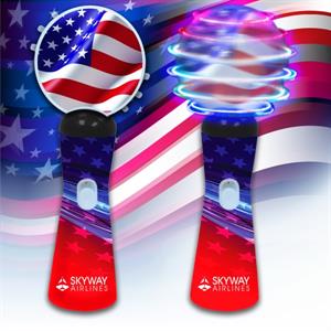 Patriotic LED 9&quot; Coin Spinner Wand