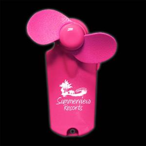 Pink Handheld Mini Imprintable Fans