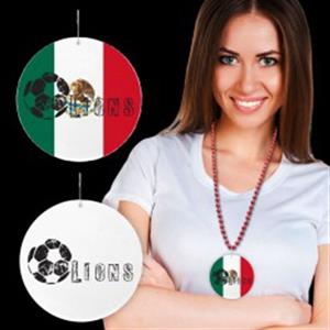 Mexican Flag Plastic Medallions - 2 1/2&quot;