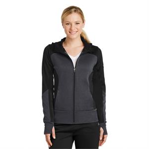 Sport-Tek Ladies Tech Fleece Colorblock Full-Zip Hooded J...