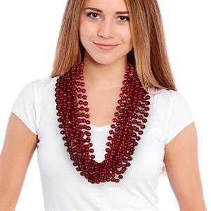 Red 33&quot; 12mm Bead Necklaces