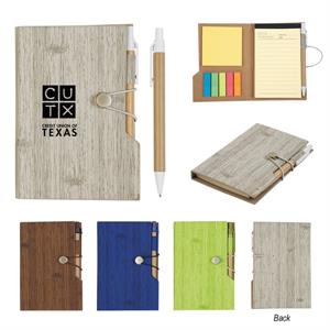 4&quot; X 6&quot; Woodgrain Look Notebook With Sticky Notes And Flags