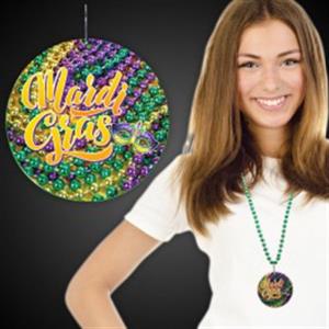 Mardi Gras Beads Plastic Medallions - 2 1/2&quot;