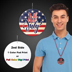 4th of July Flag Plastic Medallions - 2 1/2&quot;