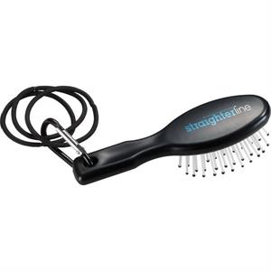 Hair Brush w/ Carabiner &amp; Hair Elastics