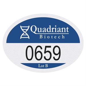 Oval White Reflective Numbered Outside Parking Permit Decal