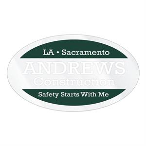 Oval Clear Vinyl Hard Hat Decal (1 3/4&quot;x3&quot;)