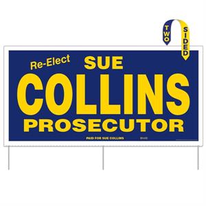 Corrugated Plastic Sign w/ 3 Rods: 2 Sides