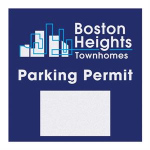 Square White Reflective Numbered Outside Parking Permit