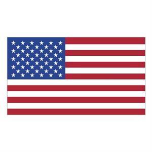 White Vinyl U.S. Flag Removable Adhesive Decal (2 1/4&quot;x4&quot;)