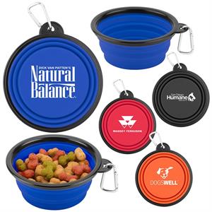 Collapsible Silicone Pet Bowl w/Carabiner