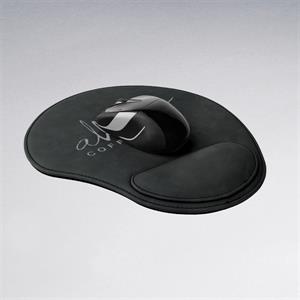 Leatherette Mouse Pad - Black/Silver