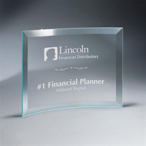 Beveled Clear Glass Crescent Plaque