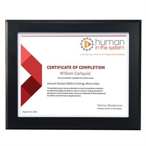 Ebony Finish Certificate Frame