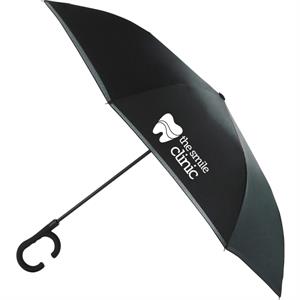 48&quot; Inversion Auto Open Umbrella w/ C-Shape Handle