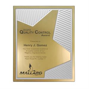 Grooved Brilliance Plaque - Gold