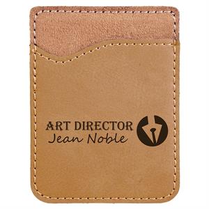 Leatherette Phone Wallet - Light Brown