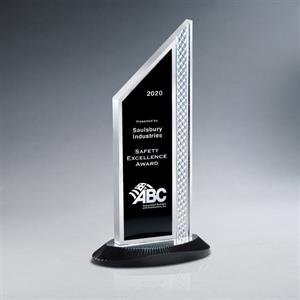 Brushed Silver Aluminum Slant Top Award