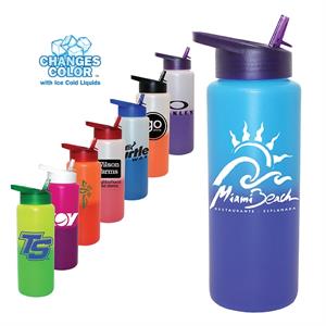 32 oz. Mood Sports Bottle with Straw Cap Lid