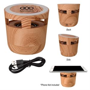 Woodgrain Wireless Charging Pad And Speaker