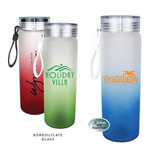 20 oz. Halcyon® Frosted Glass Bottle with Screw on Lid