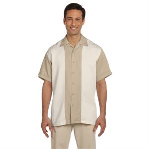 Harriton Men&apos;s Two-Tone Bahama Cord Camp Shirt