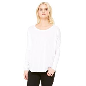 Bella+Canvas Ladies&apos; Flowy Long-Sleeve T-Shirt with 2x1 S...