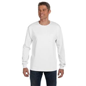 Hanes Men&apos;s 6 oz. Authentic-T Long-Sleeve Pocket T-Shirt