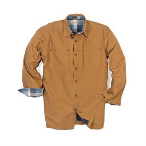 Backpacker Men&apos;s Tall Canvas Shirt Jacket with Flannel Li...