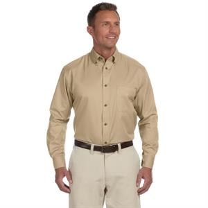 Harriton Men&apos;s Tall Easy Blend™ Long-Sleeve Twill Shirt w...