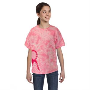Tie-Dye Youth Pink Ribbon T-Shirt