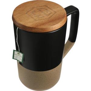 Tahoe Tea &amp; Coffee Ceramic Mug with Wood Lid 16oz