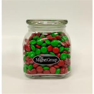 Holiday Candy Coated Chocolate Plain in Med Glass Jar
