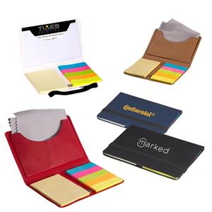 Business Card Sticky Pack with Microfiber Cleaning Cloth