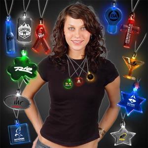 LED Acrylic Pendant Necklace - Assorted Styles &amp; Colors