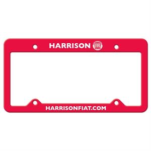 Auto License Frame w/ 4 Holes &amp; Large Top Straight Panel
