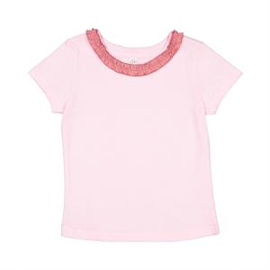 Rabbit Skins Toddler Girls&apos; Ruffle Neck T-Shirt