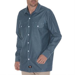 Dickies Men&apos;s Relaxed Fit Long-Sleeve Chambray Shirt