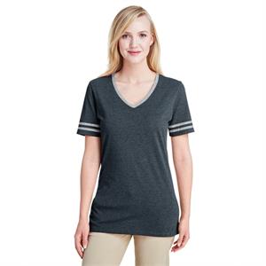 Jerzees Ladies&apos; 4.5 oz. TRI-BLEND Varsity V-Neck T-Shirt