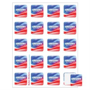 Square Sheeted Button Sticker Labels