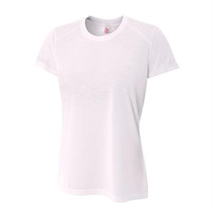 A4 Ladies&apos; Shorts Sleeve Spun Poly T-Shirt